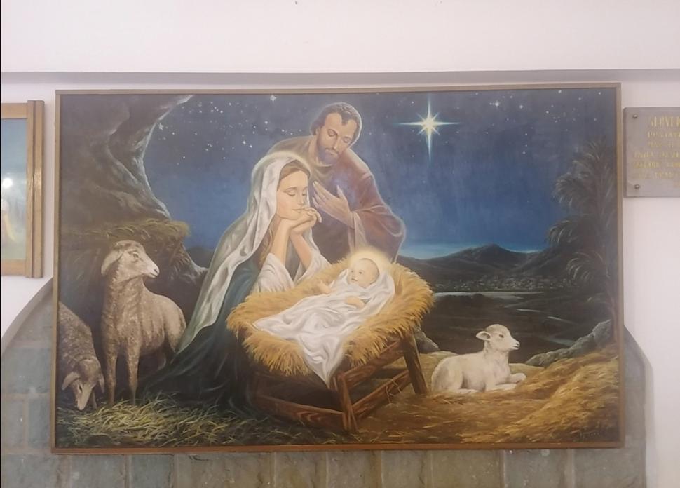 ... ale aj maľba narodenia Jezuliatka