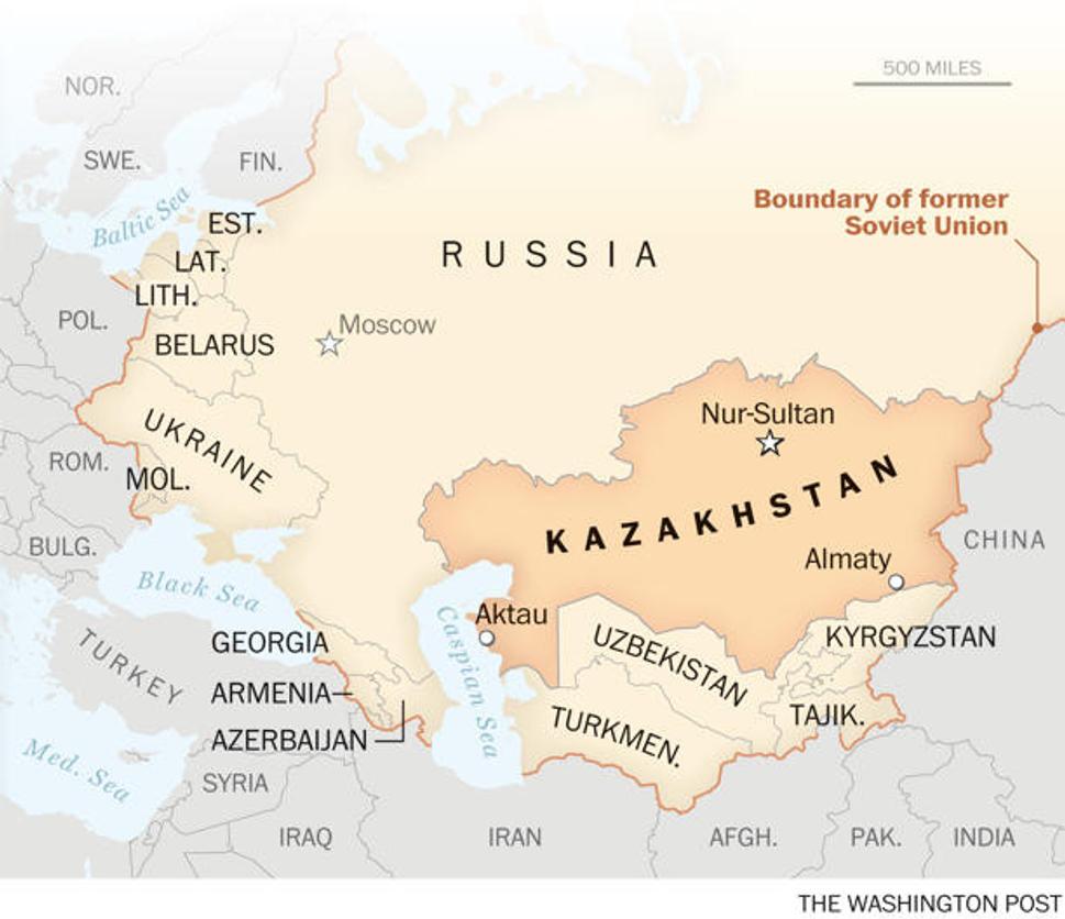 Mapa Kazachstanu