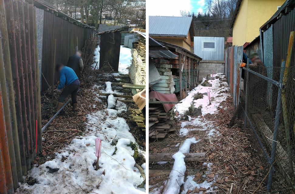 Na fotografiách sú okrem zabratia môjho pozemku viditeľné aj akési hrdzavé plechové búdy suseda (po okrajoch), ktoré lemujú celú hranicu pozemku (čiže môj riadne schválený múr mu nemohol prekážať ani len opticky). Ide skutočne o nové oplotenie ?