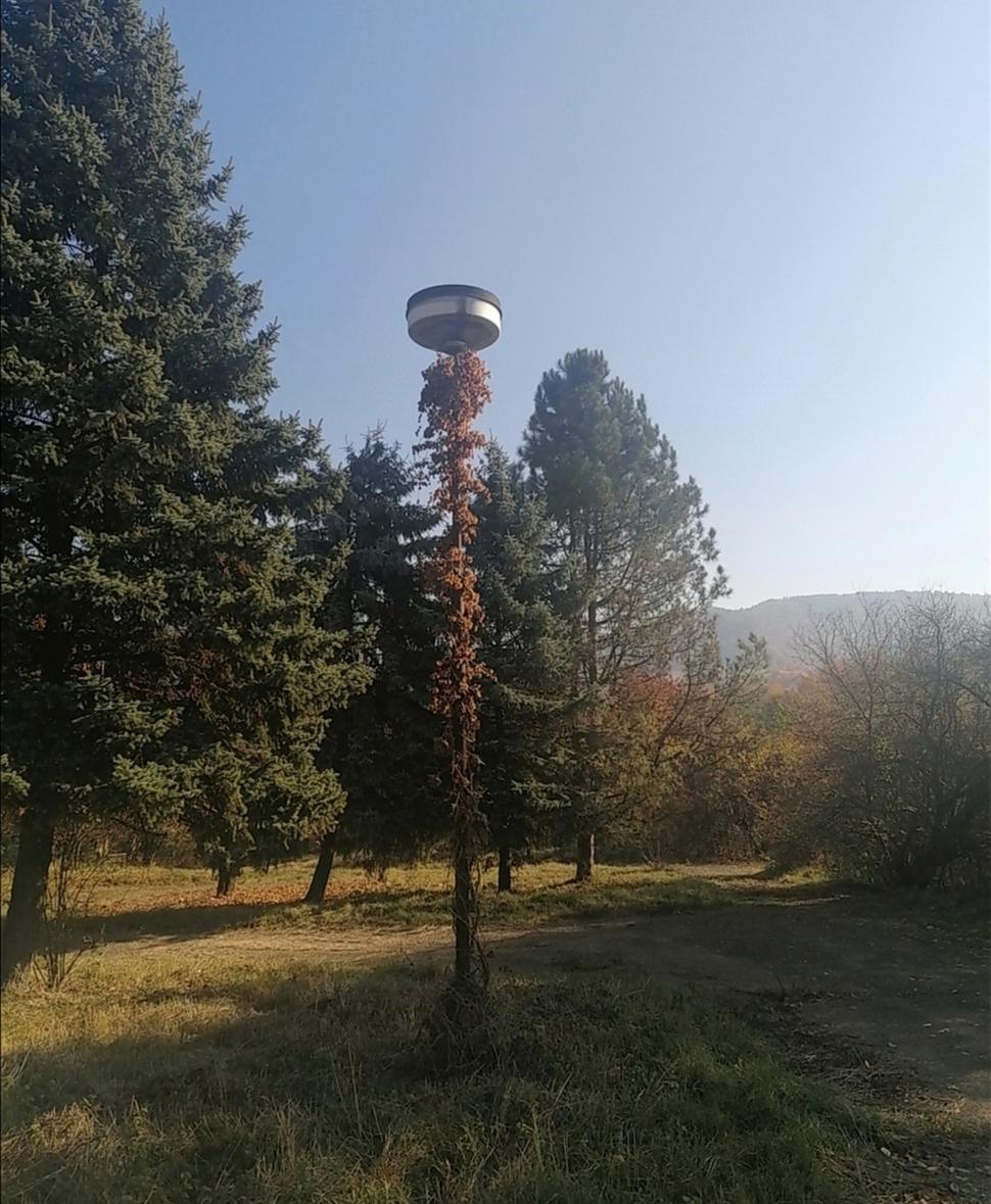 lampa v "maskáčoch"