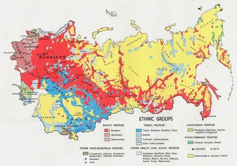Etnická mapa ZSSR