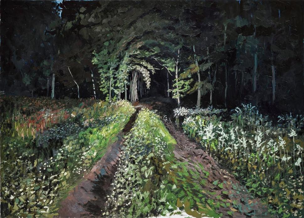 Stano Bubán, facebook: Escape Route, 2020, olej, 180 x 250 cm. Úniková cesta. Dnes ma to desí. Zo Stanovým súhlasom použijem jeho obraz ako ilustráciu toho, že ak sme donedávna na bežné veci hľadeli nezaujato, dnes sa všetko javí inak. A musíme sa zmeniť.