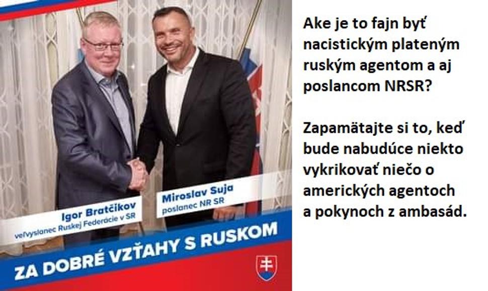 Nacista Suja z Republiky a Bratčikov šéf Ruskej ambasady v Bratislave.