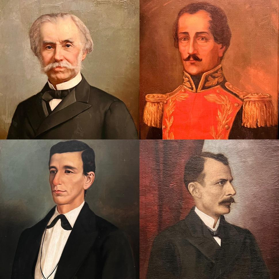 V obrazovej časti ma zaujali portréty 4 slávnych osobností z dejín Kolumbie. Vľavo hore Uribe, vedľa Berrío, vľavo dole Santander a vedľa Herrán.