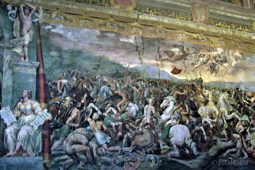 Konštantínova sieň - Bitka o Milvijský most / Giulio Romano.