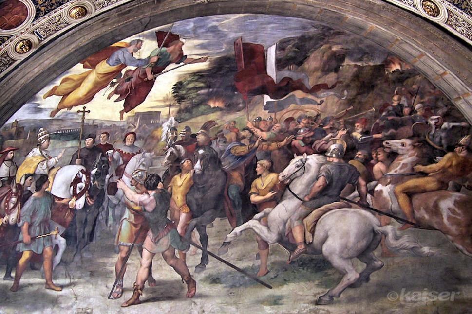 Heliodorova sieň - Stretnutie pápeža Leva I. Veľkého s Attilom / Raffael Santi.