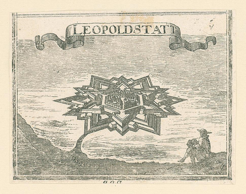 Dobová rytina Leopoldovskej pevnosti, v ktorej v r. 1674/5 väznili učiteľa Tomáša Stellera