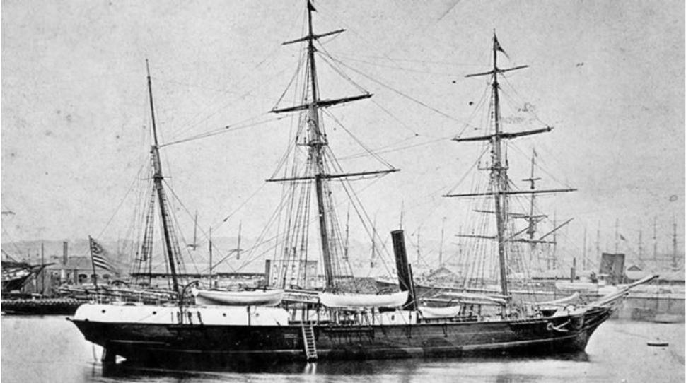 Loď Jeannette krátko pred plavbou do San Francisca v roku 1878