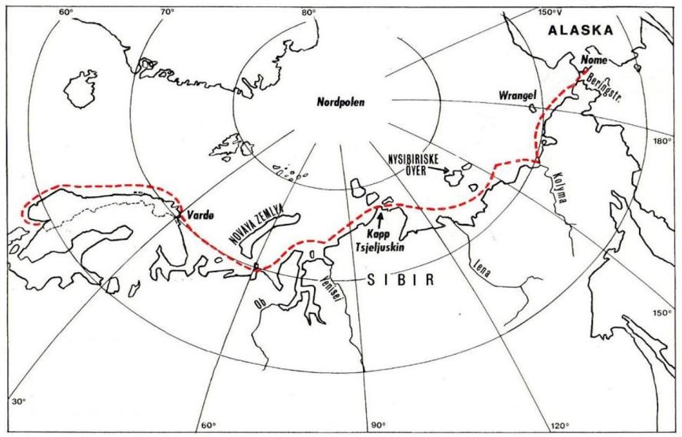 Trasa Expedície Maud v rokoch 1918 - 1920