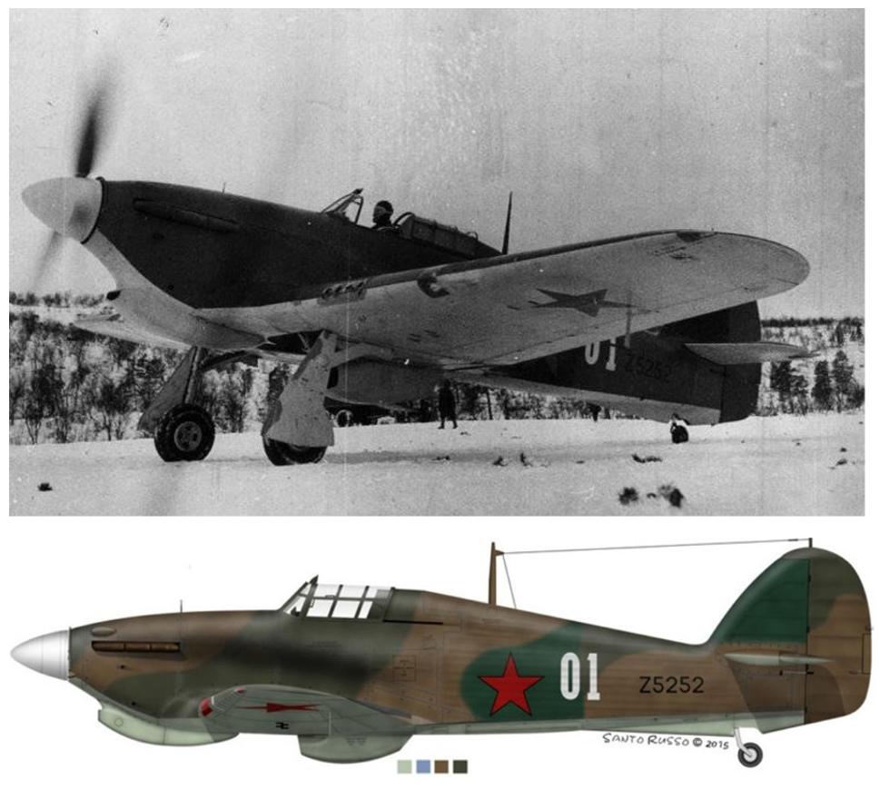 Generálmajor Kuznecov, lietadlo Hawker Hurricane Mk.IIa, 1942