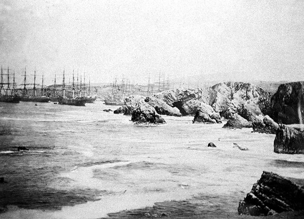 Lode kotviace na peruánskych guánových ostrovoch. (1866)