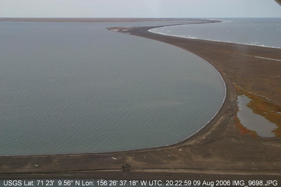 Pohľad na Elson Lagoon neďaleko Point Barrow v lete