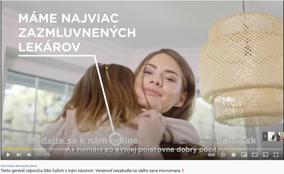 Podnecujúce video s plným názvom a hashtaagmi (prekryté zabudovanou reklamou)