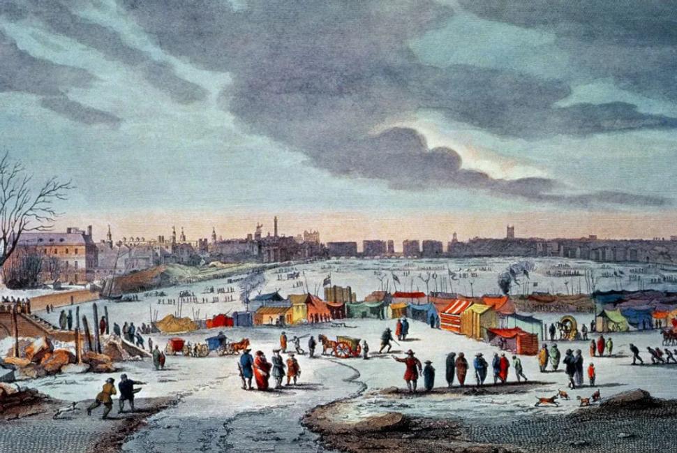 Trhy na rieke Temža pri chrámových schodoch (1683/84)