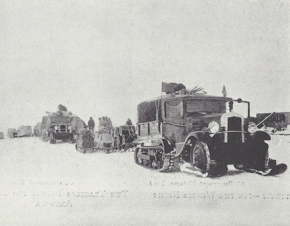 Počas Byrdovej druhej antarktickej expedície sa po prvýkrát v polárnej histórii s úspechom využívali na prevážanie nákladu motorizované jednotky - tri traktory Citroën.