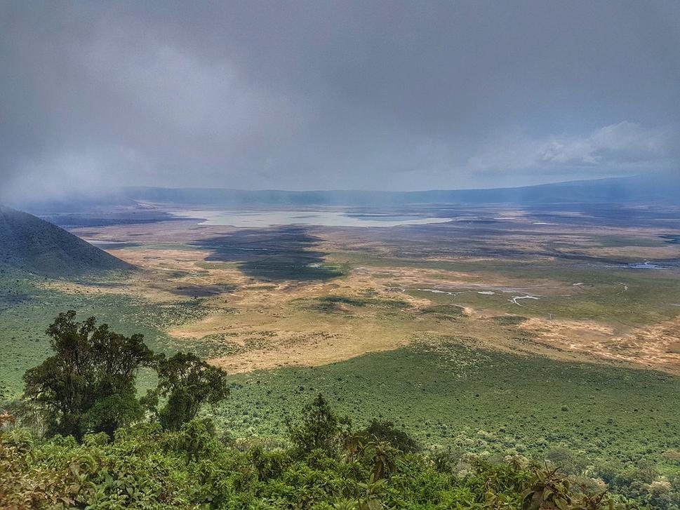 Pohľad do krátera Ngorongoro