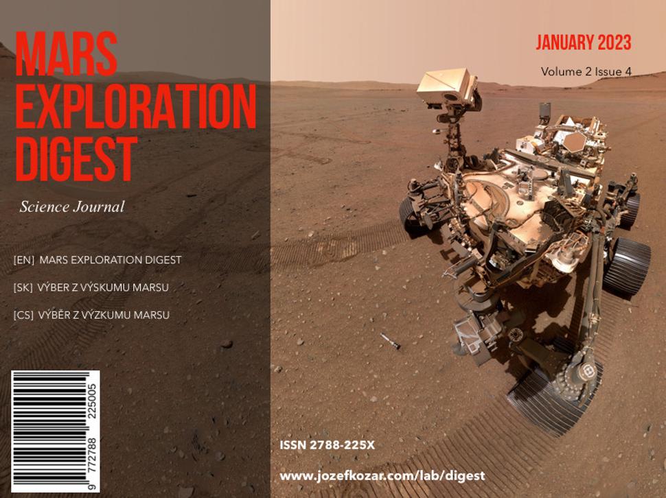 Titulná stránka januárového vydania "Mars Exploration Digest" (skratka MXD).