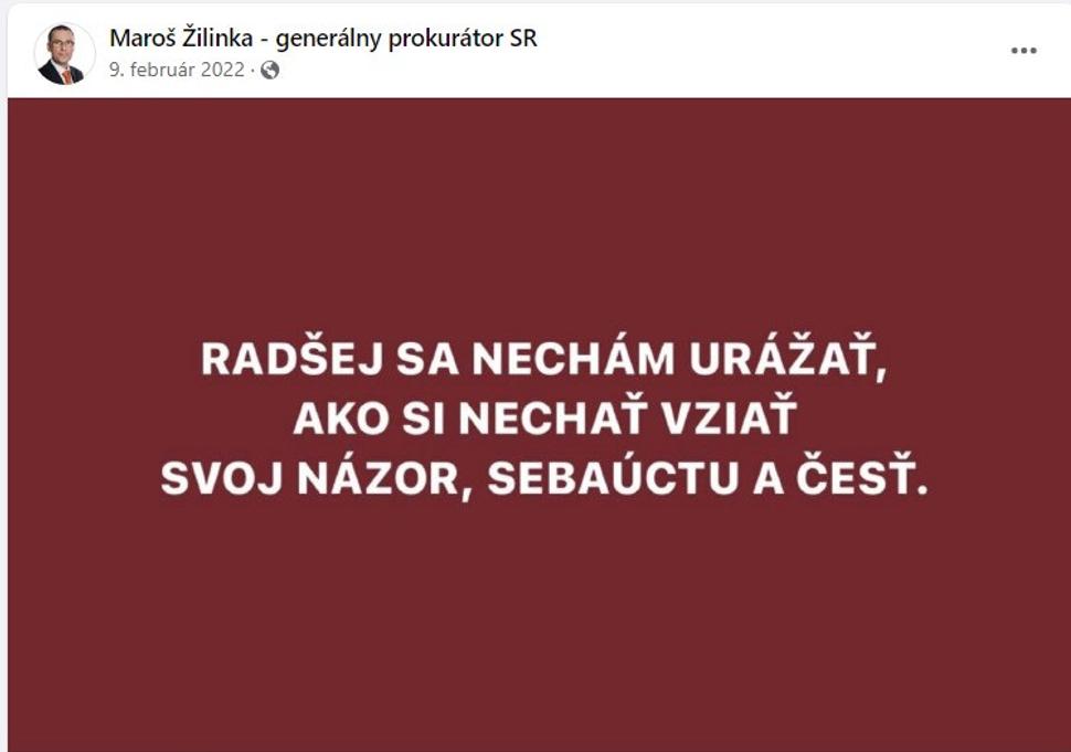 Status M. Žilinku z 9. februára 2022