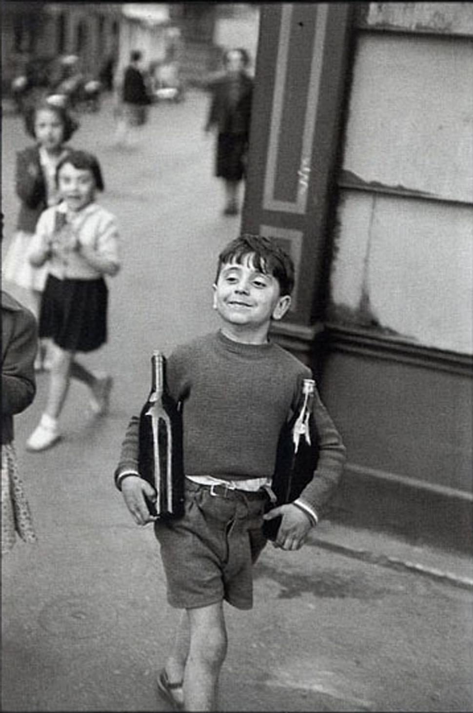 Henri Cartier-Bresson, Boy with Bottles, Paris, 1954