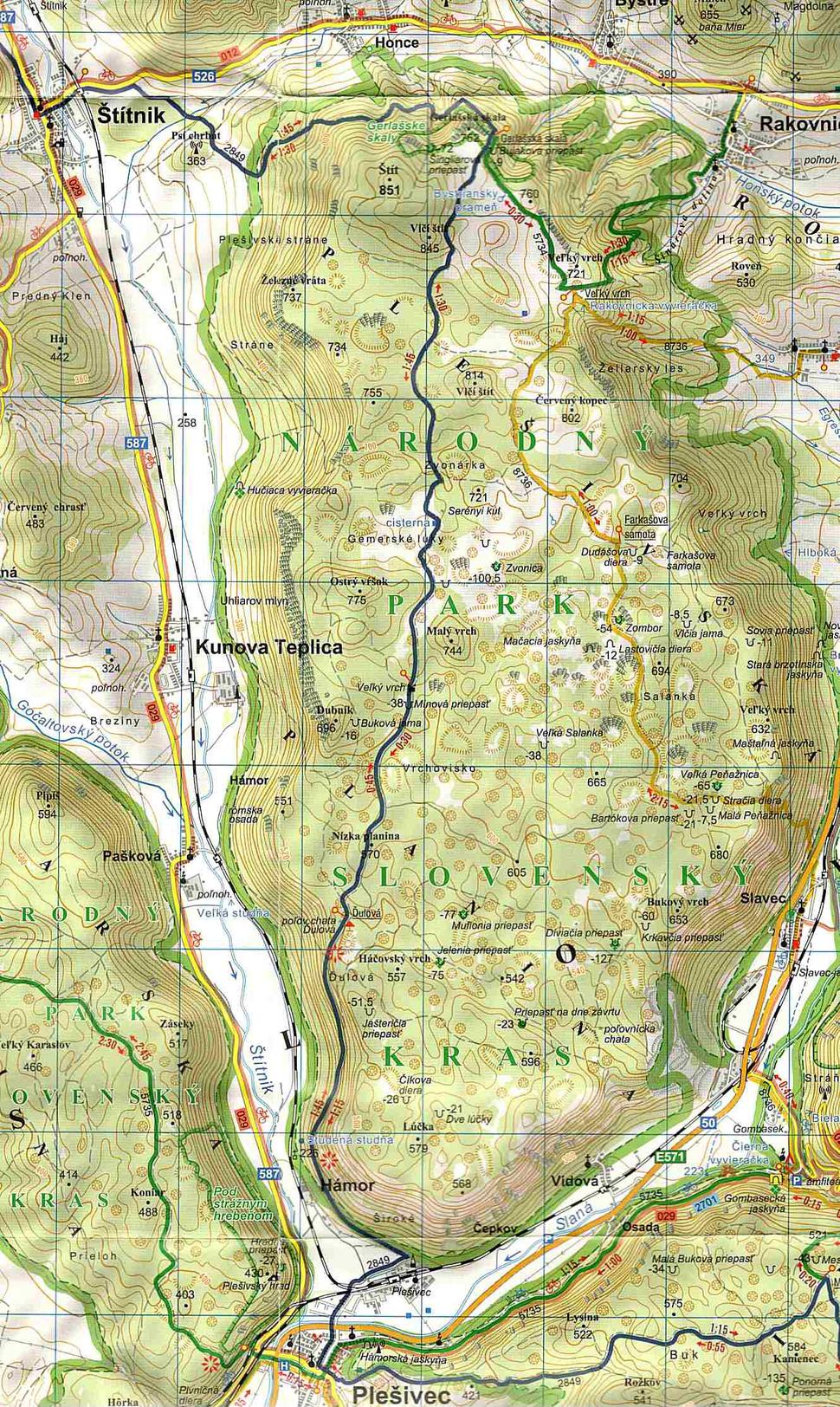 Mapa cyklotrasy.