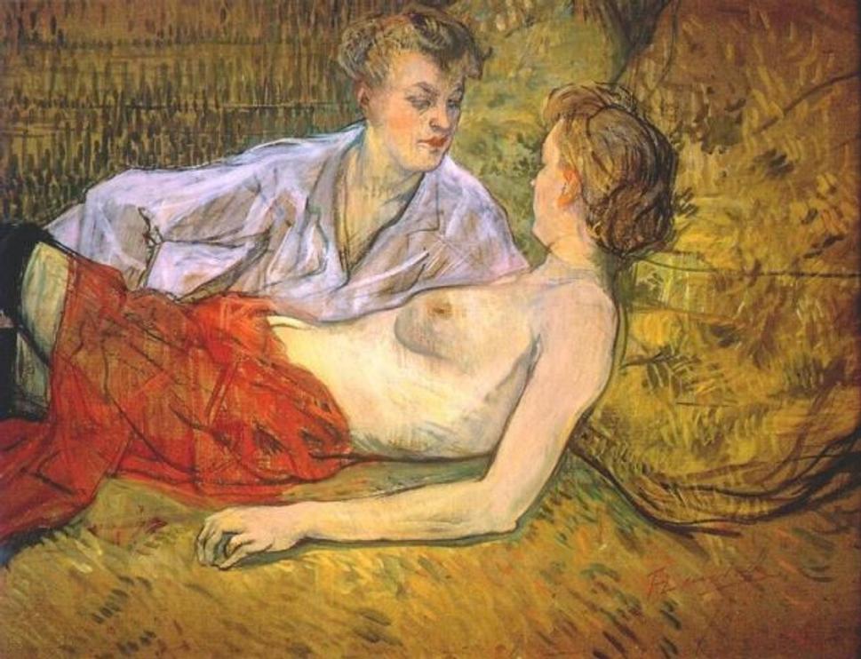 Henri de Toulouse-Lautrec: Milenci (1894).