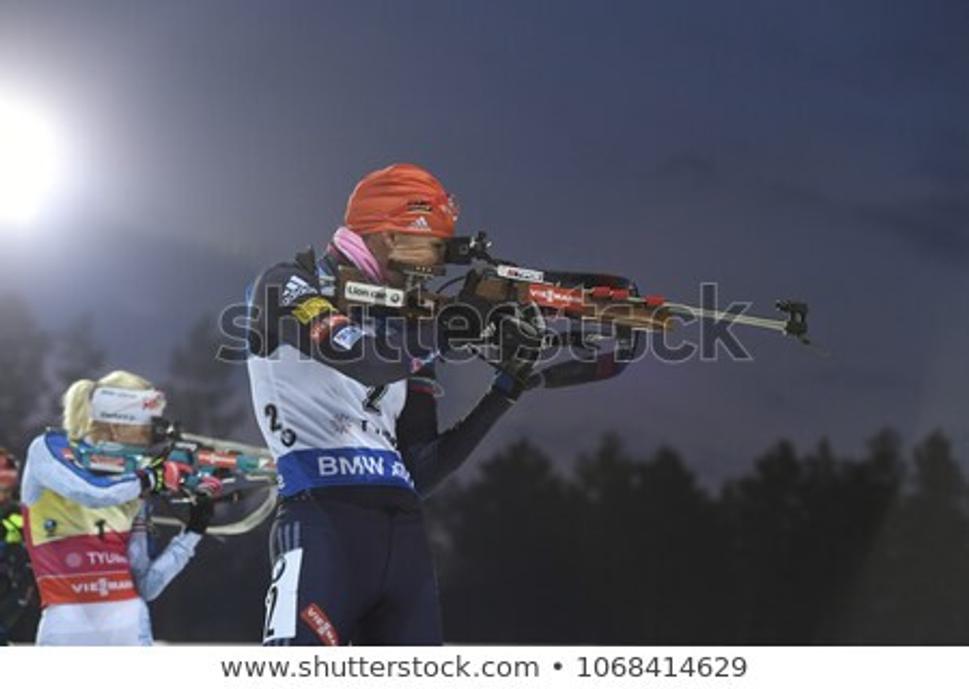 Anastasia Kuzminová počas streľby v Ruskom Ťumeni 2017