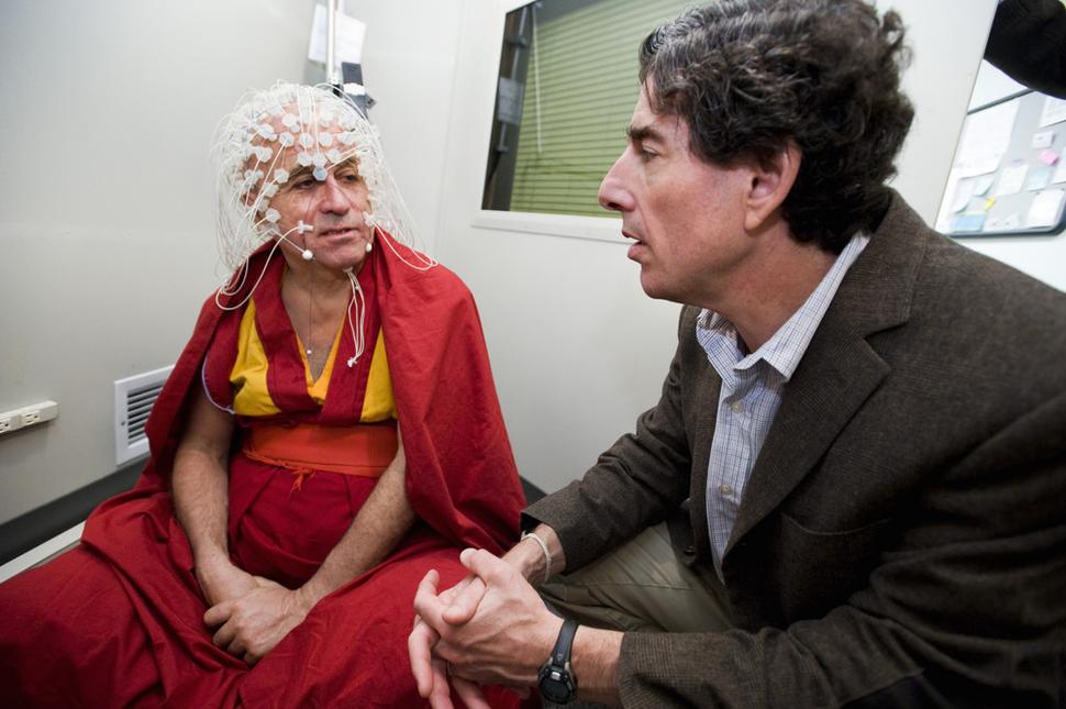 Richard Davidson a Matthieu Ricard (najšťastnejší človek na svete).
