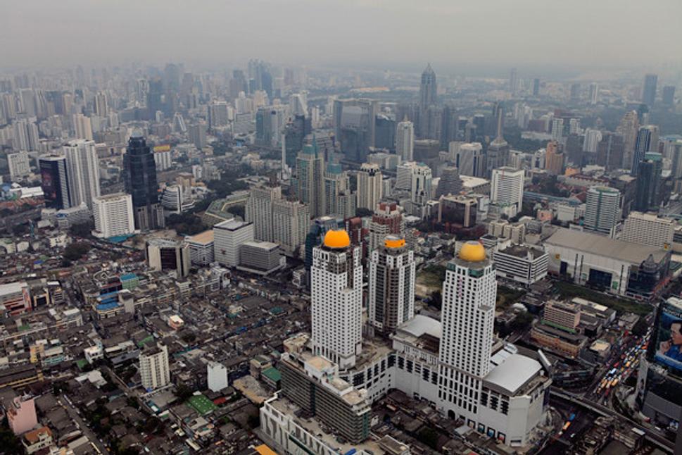 Pohľad zo 77. poschodia Baiyoke Sky Hotela