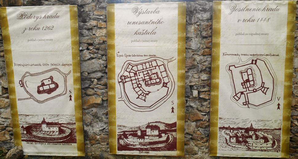 Informačné panely na trase prehliadky kaštieľa a hradu