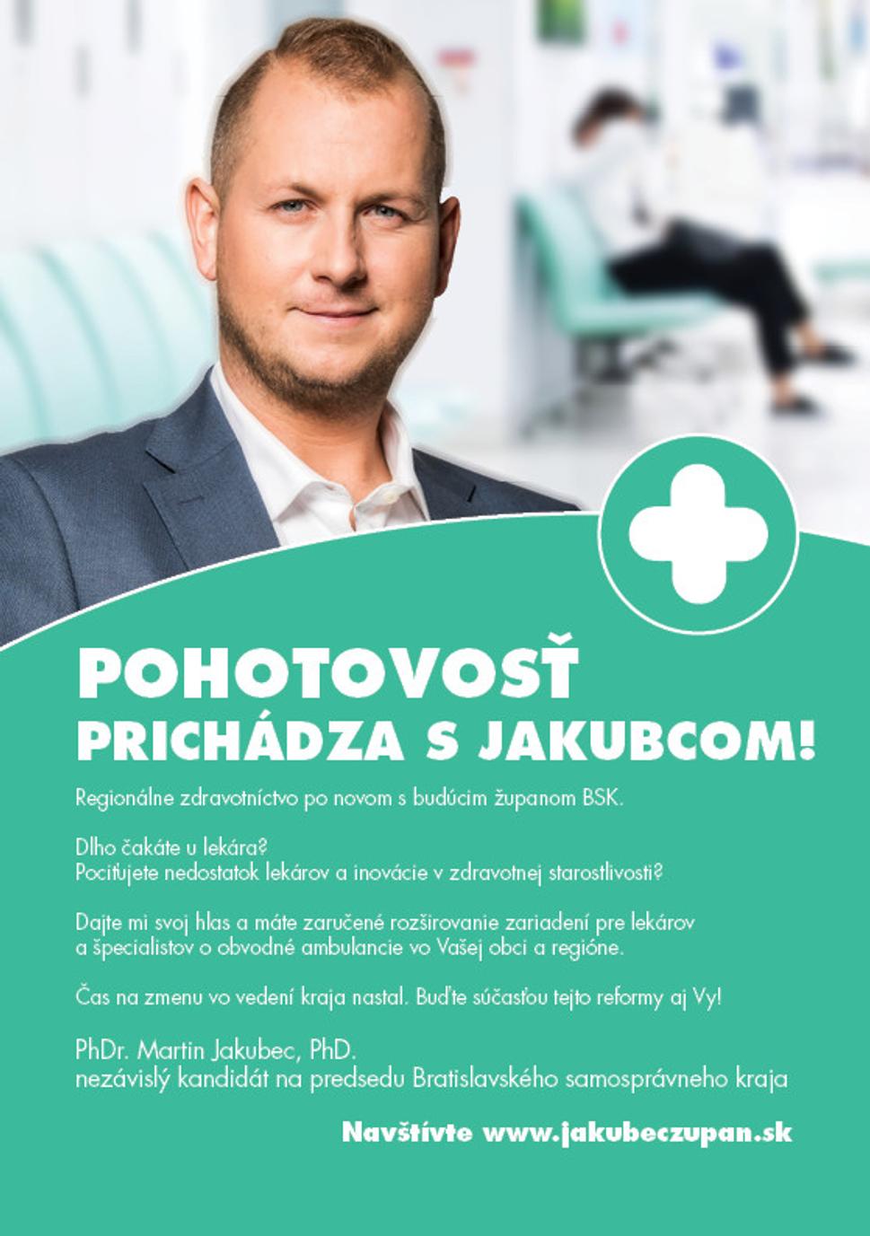 Pohotovosť prichádza s budúcim županom Martinom Jakubcom