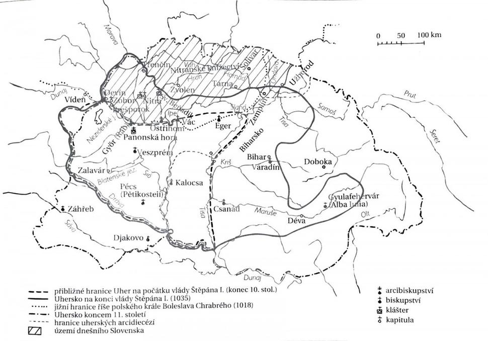 Mapa Uhorska v 11. storočí. Skromne dodám, že upevňovanie moci a vytvorenie Uhorska, ktoré vidíme na mapke trvalo niekoľko desaťročí.