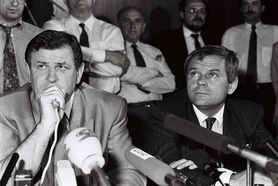 Vladimír Mečiar a Milan Kňažko