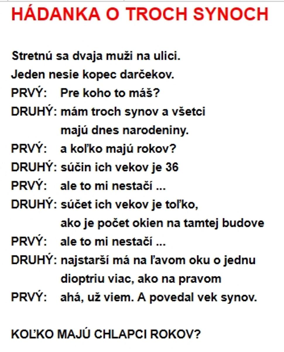 Hádanka o troch synoch - Guľová sedma - ZÁBAVA