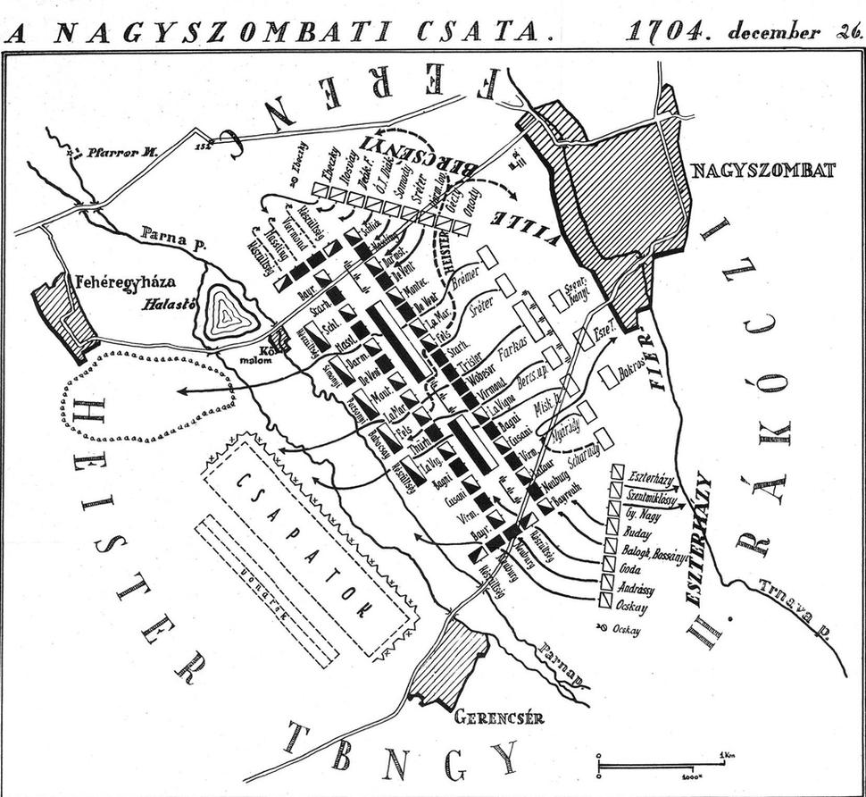 Mapa Bitky pri Trnave.