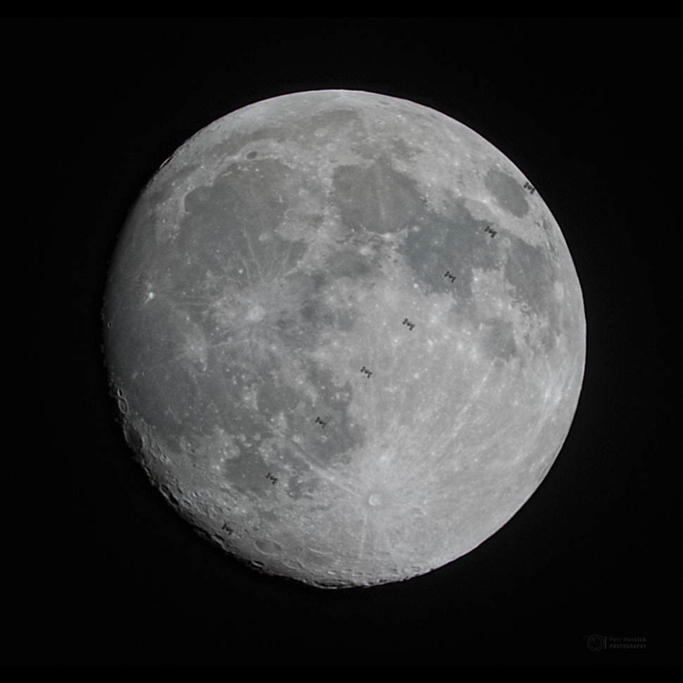 ISS in front of Moon (from eastern Slovakia)
