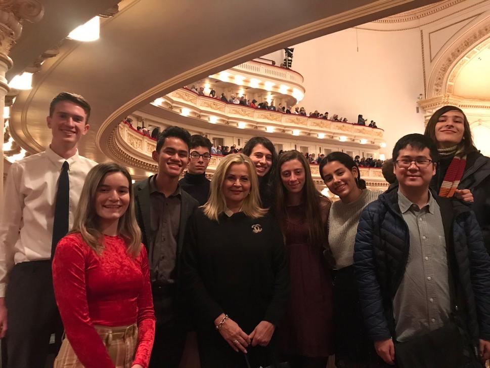 A concert in Carnegie Hall with students.