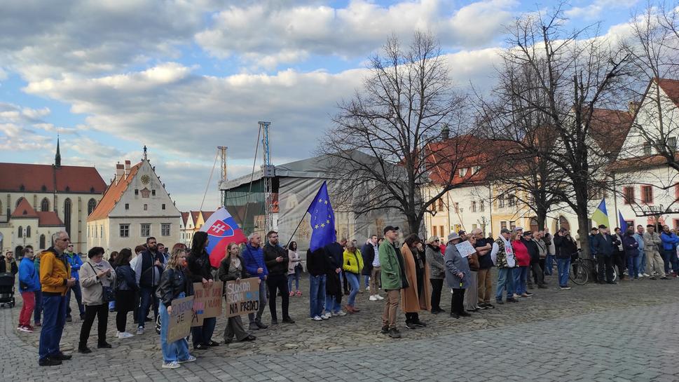 Protesters in Bardejov.