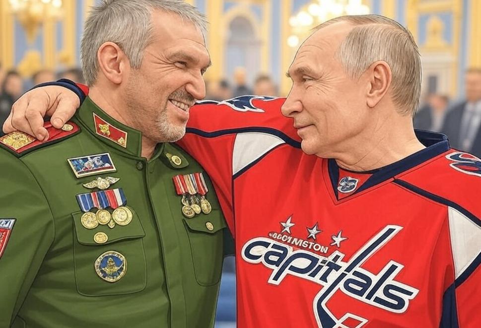 Ovečkin s Putinom, ako ich vidí AI.