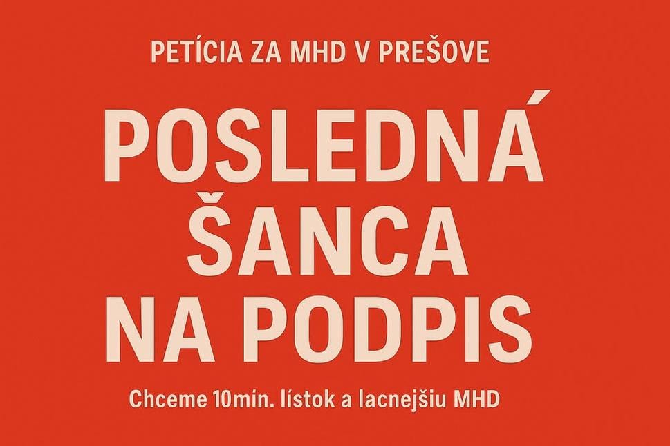 Podpíš petíciu za navrátenie 10min lístka a lacnejšiu MHD v Prešove
