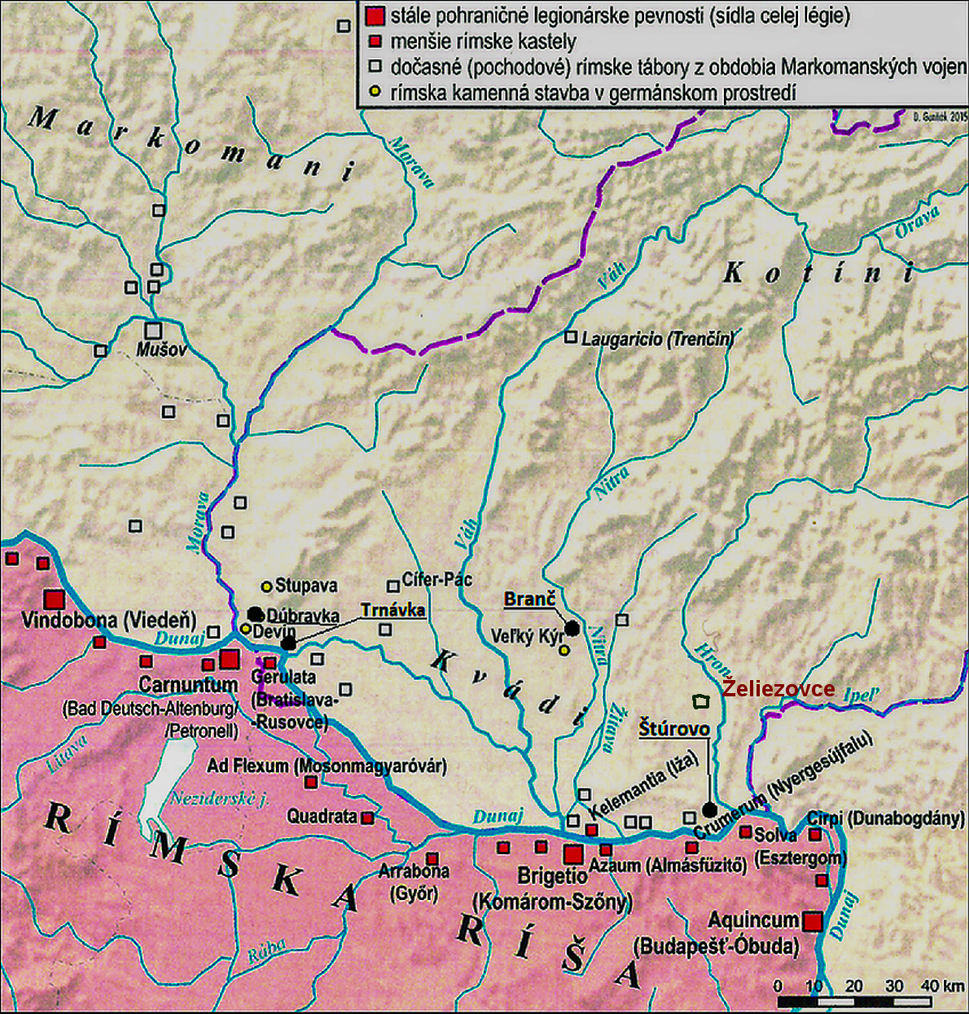 https://www.researchgate.net - Location of Germanic settlements in the forefield of the North Pannonian Limes. After Varsik 2015, 49; modified