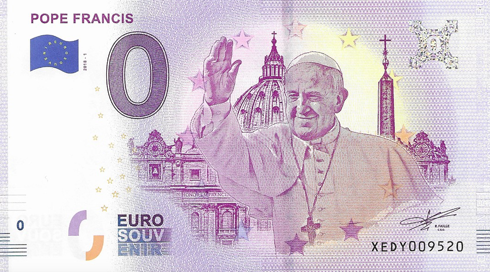 František sa objavil aj na zberateľskej bankovke, či skôr kvázibankovke, nazývanej eurosuvenírová bankovka.