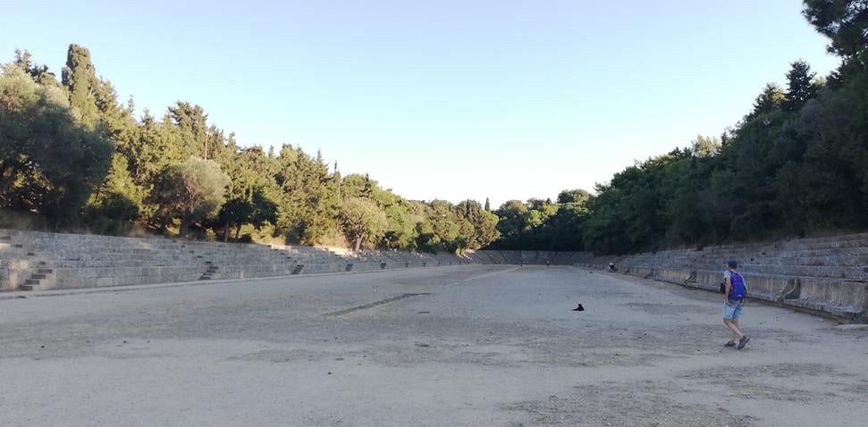 Antický atletický štadión na rodsej akropole