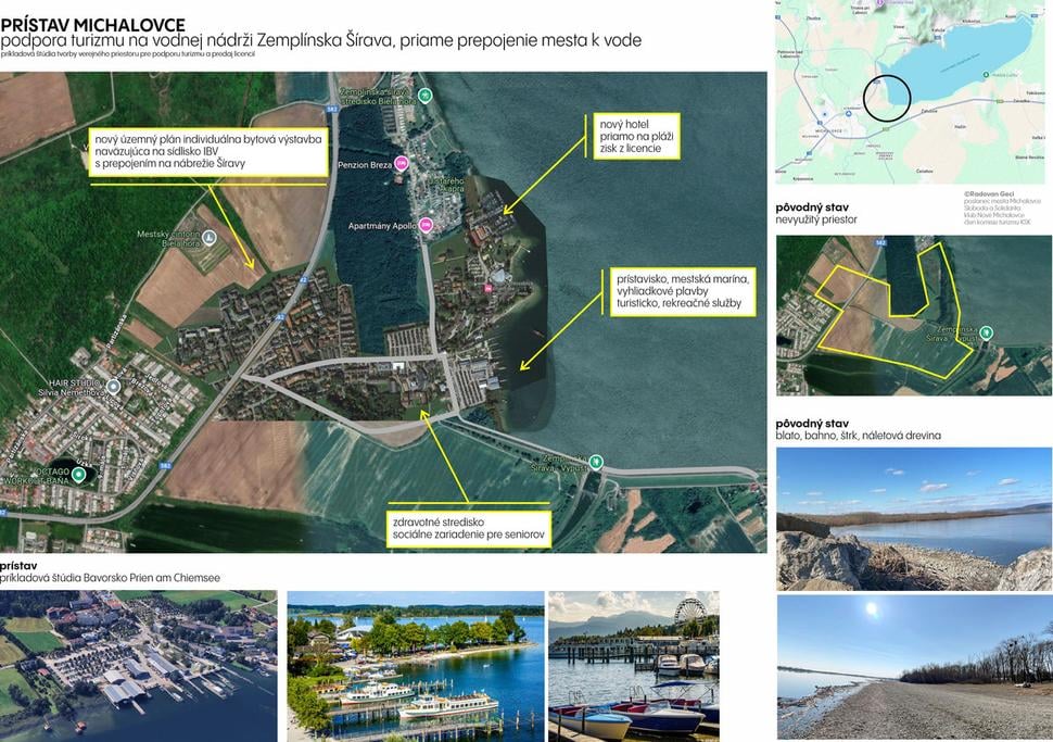 vízia ako dotiahnuť mesto k vodnej ploche a vybudovať prístav, ďalšiu turistickú atrakciu