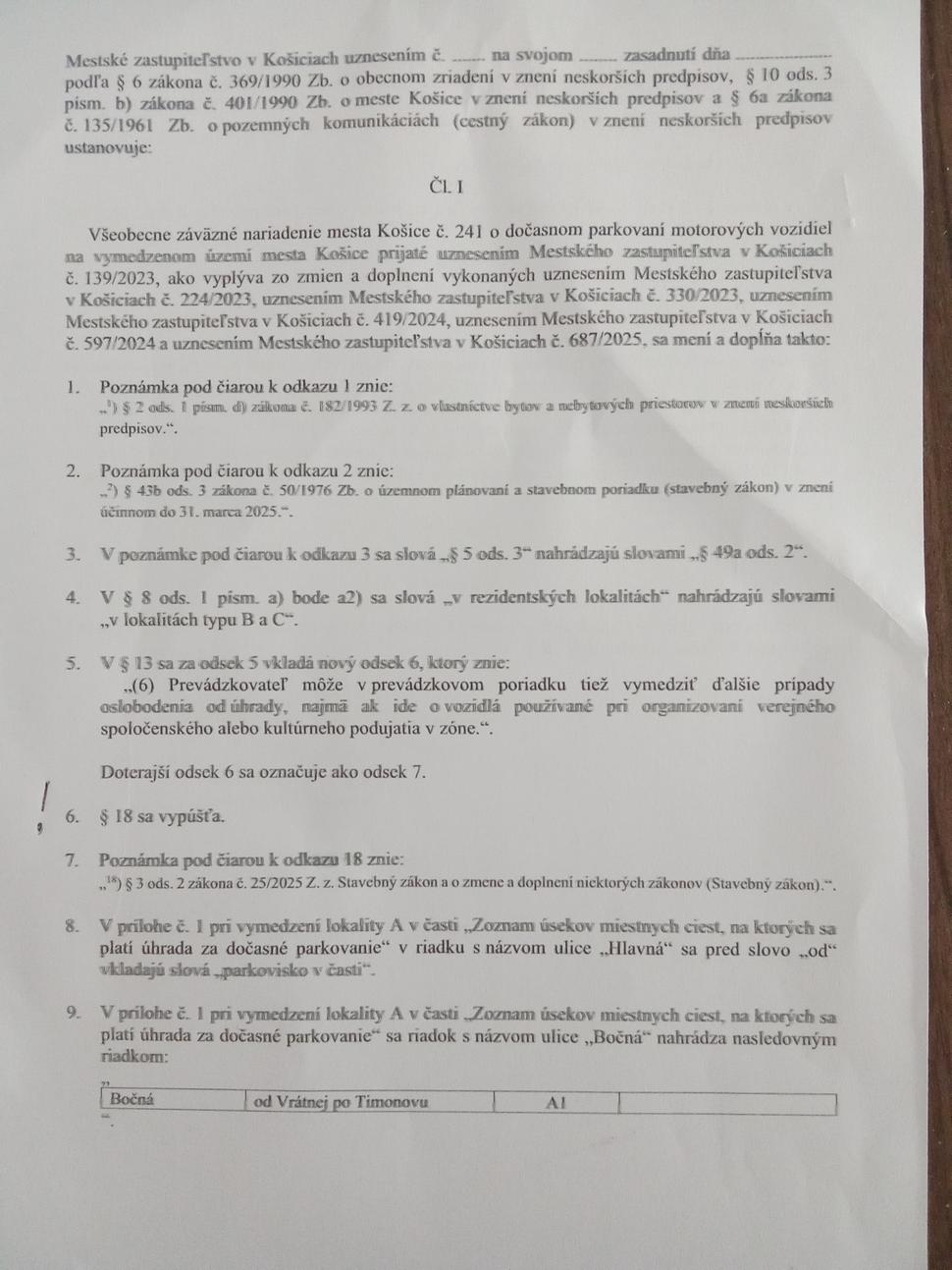 Úprava VZN 241