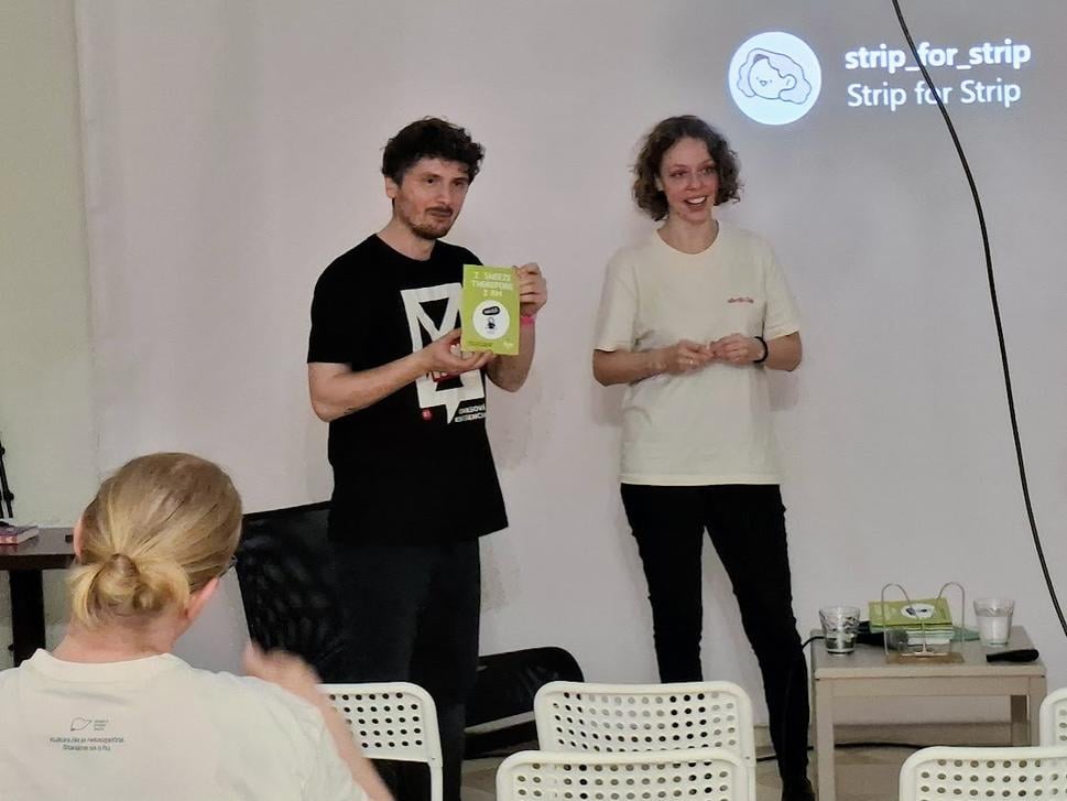 Krst komiksu na festivale PANEL - Dávid Marcin a Barbora Kukrechtová