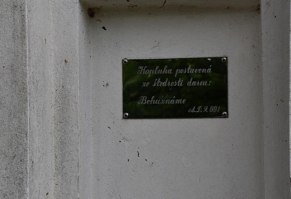 tabula anonymného darcu - Bohuznáme