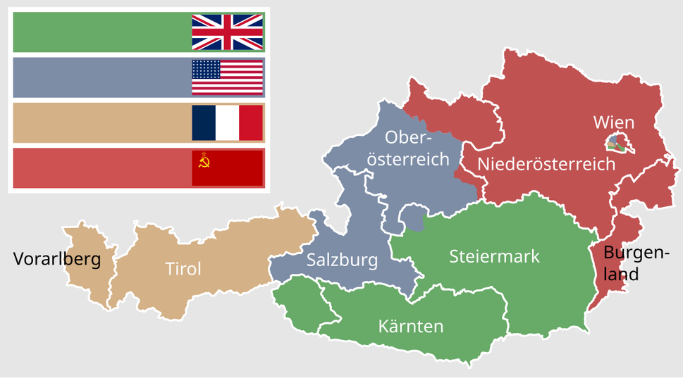 Okupačné zóny Rakúska, podľa vzoru nemeckej okupácie