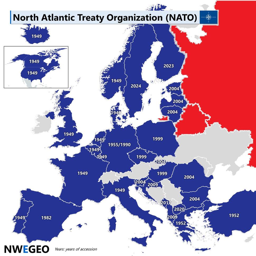 Takto by vyzeral most neutrality naprieč Európou, v prípade prvého vystúpenia členskej krajiny NATO v jej 70 ročnej histórii