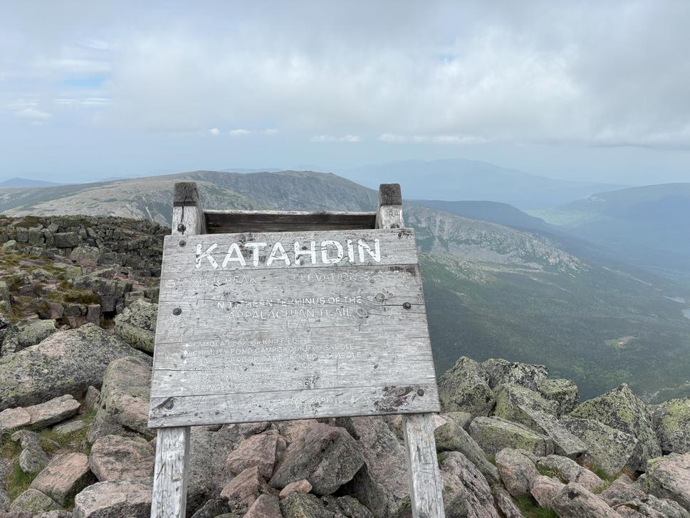 Koniec Apalačského chodníka na Baxterovom štíte,