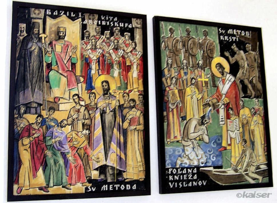 Vítanie sv. Metoda v Bazilike / Sv. Metod krstí knieža Vislanov